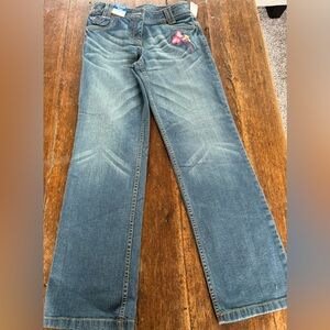 Talbots Kids JEANS Stretch Distressed Appliqué Adjustable Waist Size 10 NWT